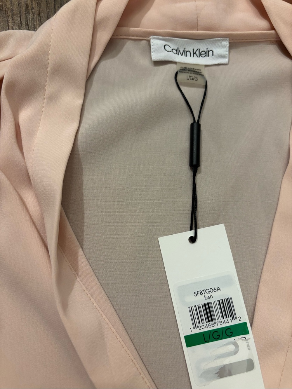 Calvin Klein Light Blush V-Neck Flutter Sleeve Blouse - Picture 3 of 4